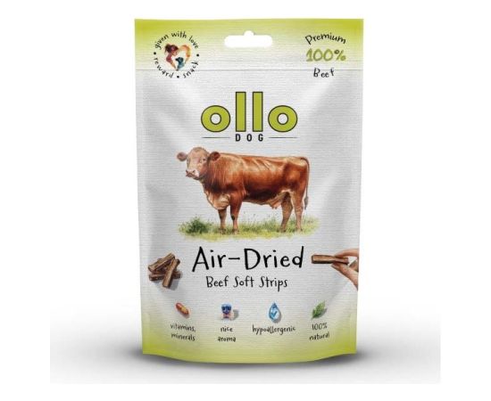OLLO Air-Dried Beef strips - dog treat - 80g Suņu barība