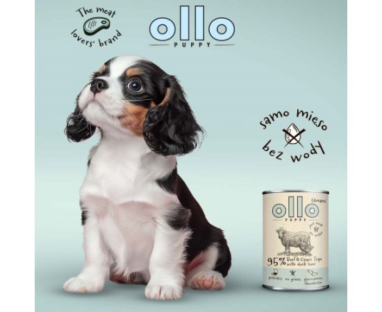 OLLO Puppy Umami Beef and Green Tripe with Duck Liver - wet dog food - 850g Suņu barība