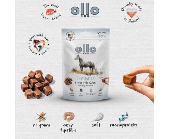 OLLO Air Dried Training Horse Cubes - dog treat - 80g Suņu barība
