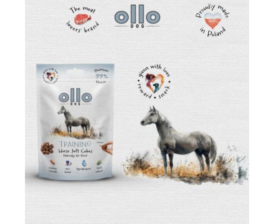OLLO Air Dried Training Horse Cubes - dog treat - 80g Suņu barība