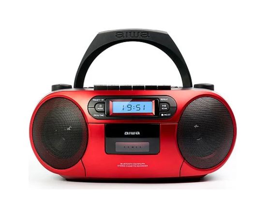 AIWA boombox sistēma ar kaseti, CD, bluetooth, AM/FM radio, sarkans - BBTC-550RD Jaunumi - Audio-Video