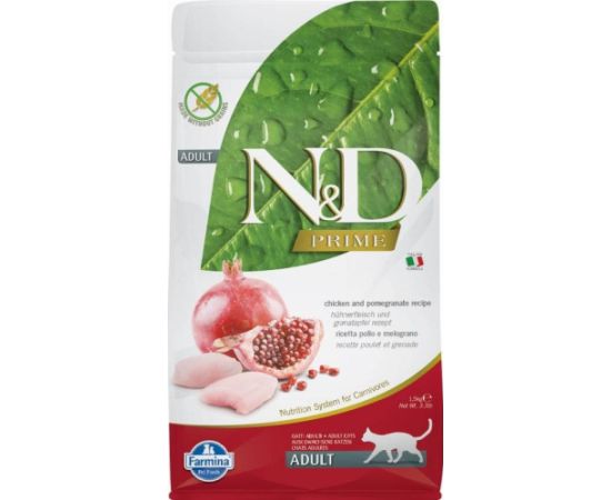 Farmina N&d prime cat chicken & pomegranate adult - sucha karma dla kota - 1,5 kg Kaķu sausā barība