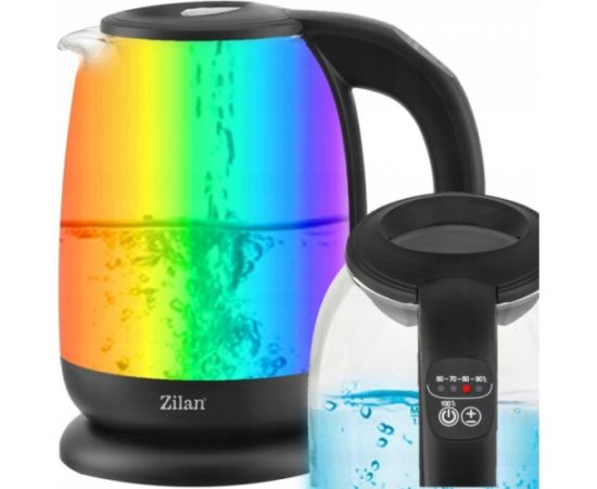ZILAN ZLN 3956 elektriskā tējkanna, 2200 W, 1,7 l, temperatūras kontrole, LED apgaismojums, stikla k Tējkannas (elektriskās)