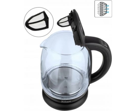 ZILAN ZLN 3956 elektriskā tējkanna, 2200 W, 1,7 l, temperatūras kontrole, LED apgaismojums, stikla k Tējkannas (elektriskās)