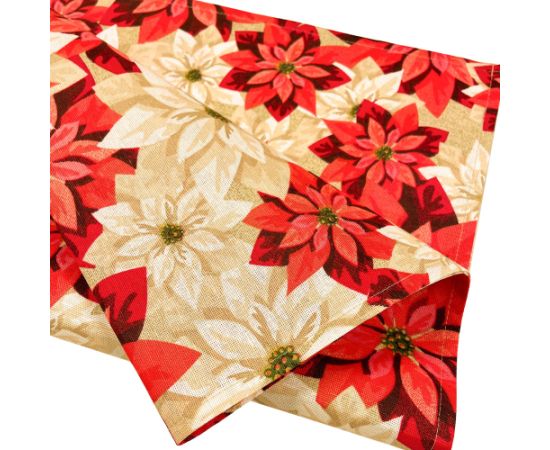 Galdautiņš CHRISTMAS NEW 43x116cm, puansetijas Jaunumi -Dārzam