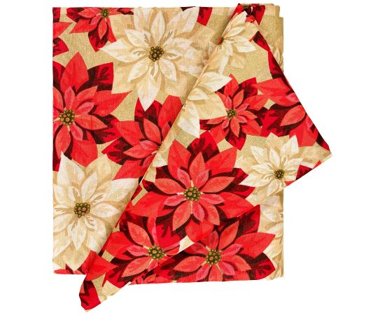 Galdautiņš CHRISTMAS NEW 136x220cm, puansetijas Jaunumi -Dārzam