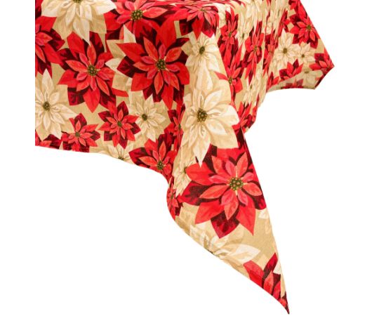 Galdautiņš CHRISTMAS NEW 136x220cm, puansetijas Jaunumi -Dārzam