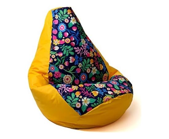 Go Gift Sako bag pouffe Pear print yellow-flower L 105 x 80 cm Мешки и пуфы