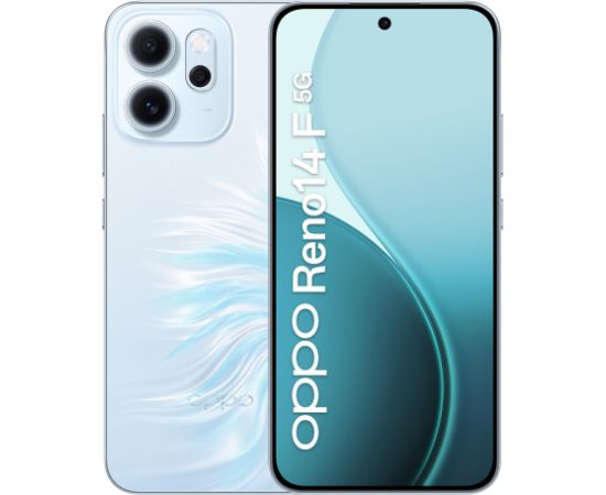 OPPO 14 F 5G Reno14 F 5G 16.7 cm (6.57") Dual SIM Android 15 USB Type-C 8 GB 256 GB 6000 mAh Blue Mobilie telefoni
