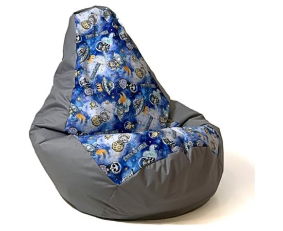Go Gift Sako sack pouffe pear print grey spaceships L 105 x 80 cm Мешки и пуфы