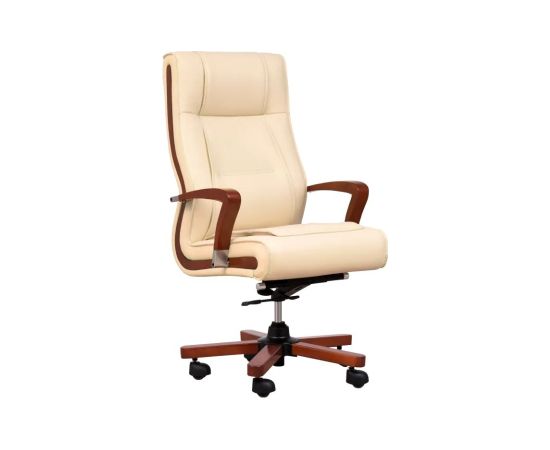 AMBASSADOR cream leather armchair Офисные стулья