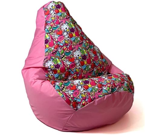 Go Gift Sako bag pouffe pear print pink fairy L 105 x 80 cm Мешки и пуфы