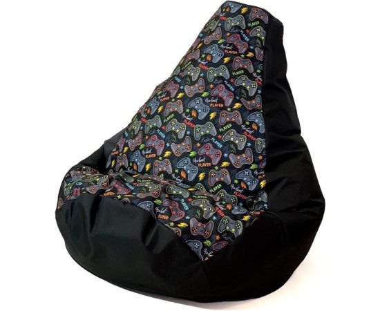 Go Gift Sako bag pouffe Pear print black-pad player XL 130 x 90 cm Мешки и пуфы