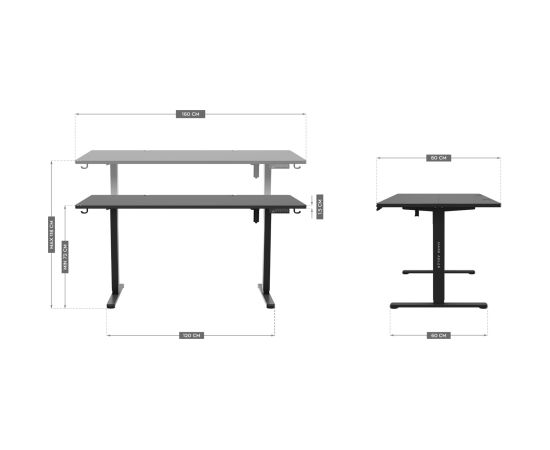 Electric desk MA-Leader 7.6 Black Gaming galdi