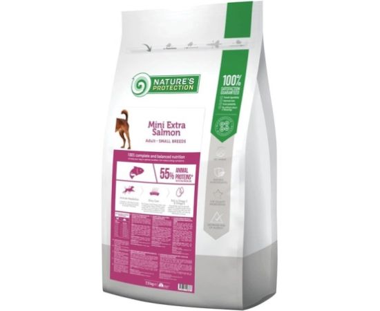 NATURE'S PROTECTION Mini Extra Salmon - dry dog food - 7,5kg Suņu barība