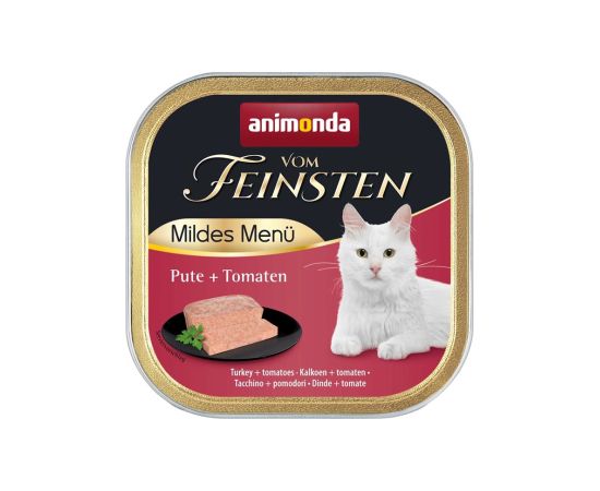 ANIMONDA Vom Feinsten Adult Mildes Menü Turkey with tomatoes - wet cat food - 100g Kaķu konservi