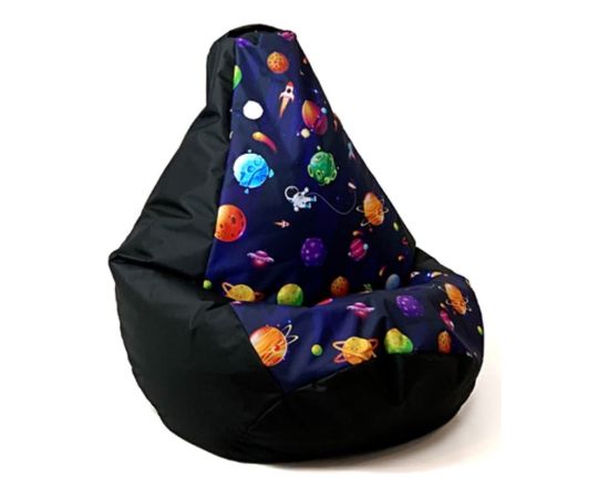 Go Gift Sako bag pouffe pear print black-planets L 105 x 80 cm Мешки и пуфы