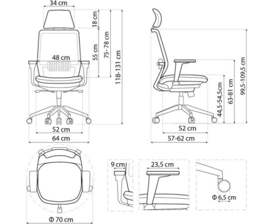 SPECTRUM ergonomic office chair black Офисные стулья