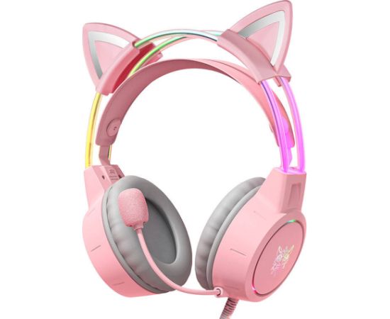 ONIKUMA X15Pro Gaming Headphones Pink/Cat Ears Austiņas
