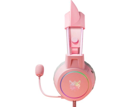 ONIKUMA X15Pro Gaming Headphones Pink/Cat Ears Austiņas