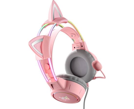 ONIKUMA X15Pro Gaming Headphones Pink/Cat Ears Austiņas