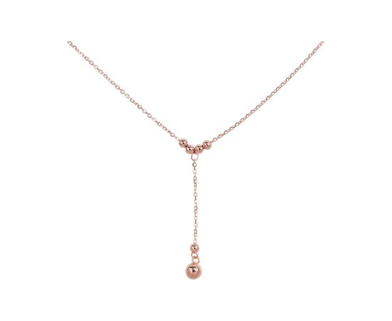 Sudraba kaklarota #2500151(PAu-R), Sudrabs 925°, sarkanais zelts (pārklājums), garums: 42 cm, 2 gr. Ar zelta pārklājumu