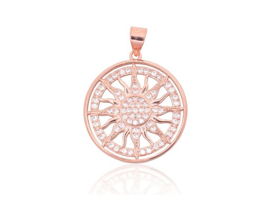 Sudraba kulons #2301993(PAu-R)_CZ, Sudrabs 925°, sarkanais zelts (pārklājums), Cirkoni, 2.5 gr. Ar zelta pārklājumu