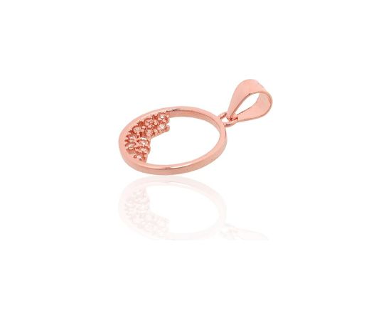 Sudraba kulons #2301985(PAu-R)_CZ-LBR, Sudrabs 925°, sarkanais zelts (pārklājums), Cirkoni, 0.9 gr. Ar zelta pārklājumu