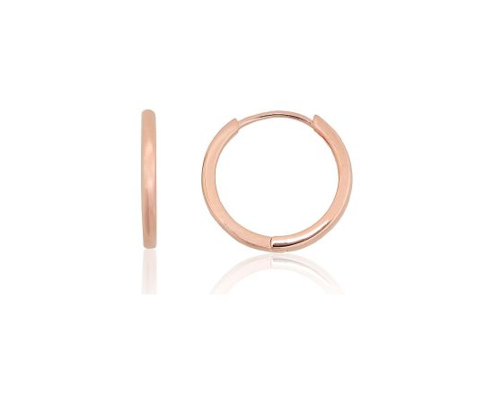 Sudraba auskari ar apaļu aizdāri #2204304(PAu-R), Sudrabs 925°, sarkanais zelts (pārklājums), 2.3 gr. Auskari-riņķīši