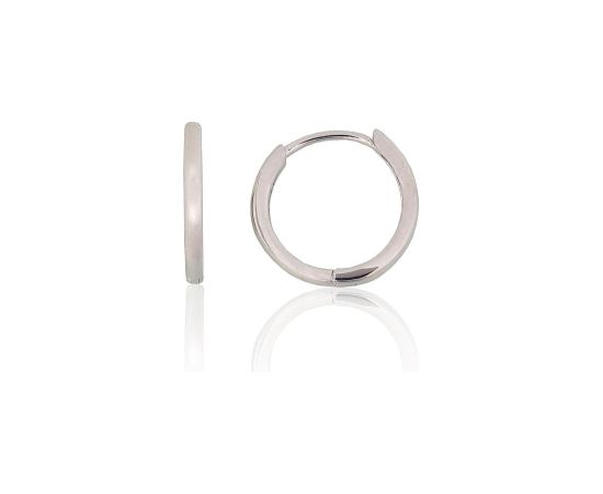 Sudraba auskari ar apaļu aizdāri #2204303(PRh-Gr), Sudrabs 925°, rodijs (pārklājums), 1.6 gr. Auskari-riņķīši