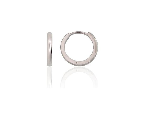 Sudraba auskari ar apaļu aizdāri #2204302(PRh-Gr), Sudrabs 925°, rodijs (pārklājums), 1.4 gr. Auskari-riņķīši