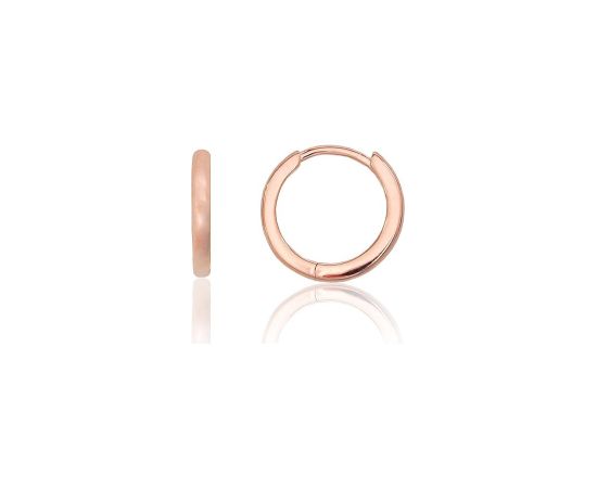 Sudraba auskari ar apaļu aizdāri #2204302(PAu-R), Sudrabs 925°, sarkanais zelts (pārklājums), 1.5 gr. Auskari-riņķīši