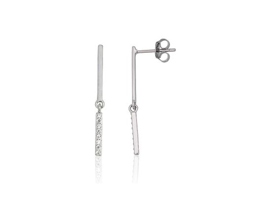 Серебряные серьги-пуссеты #2204299(PRh-Gr)_CZ, Серебро 925°, родий (покрытие), Цирконы, 1.1 гр. Puseti