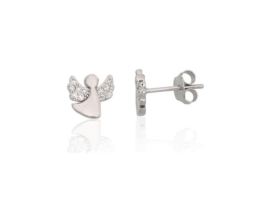Серебряные серьги-пуссеты #2204294(PRh-Gr)_CZ, Серебро 925°, родий (покрытие), Цирконы, 1.2 гр. Puseti