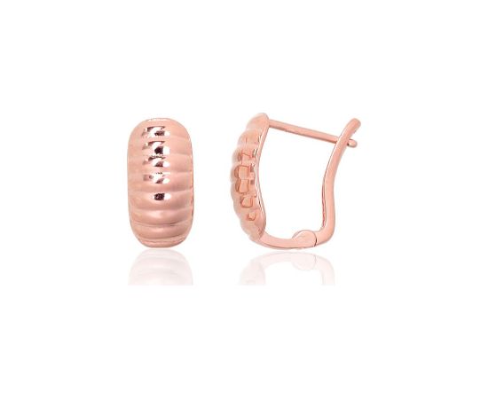 Sudraba auskari ar 'angļu' slēdzēju #2204087(PAu-R), Sudrabs 925°, sarkanais zelts (pārklājums), 1.6 gr. Ar "angļu" slēdzēju