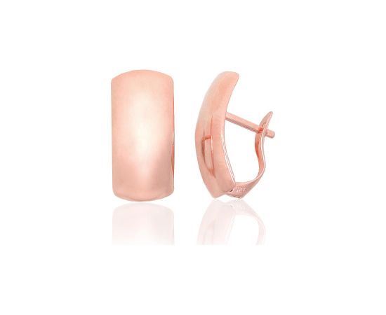 Серебряные серьги на английском замке #2204085(PAu-R), Серебро 925°, красное золото (покрытие), 2.2 гр. Ar "angļu" slēdzēju