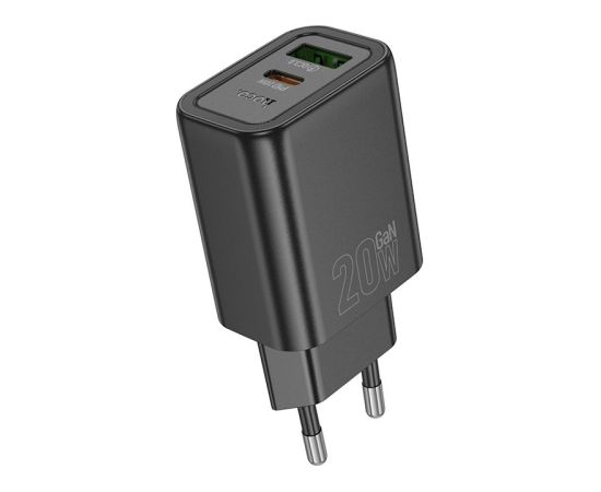 Hoco   N61 Gentle PD20W+QC3.0 charger(EU) Black Зарядные устройства