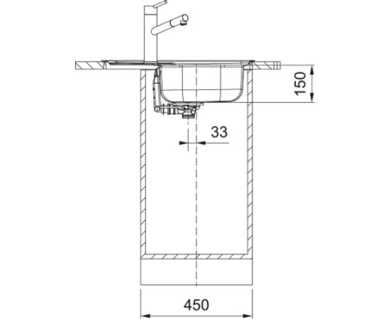 Franke SKN 611-62/44 Nerūsējošā tērauda iegriežama izlietne ar manualu ventīli 3½'' - gab. Нержавеющая сталь