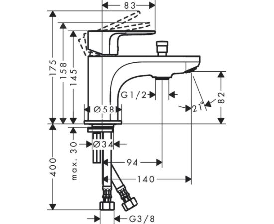 Hansgrohe Rebris S Monotrou vannas un dušas maisītājs ,hroms - gab. Vannas maisītāji krāni