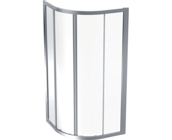 Geberit GEO ieapaļa stūra dušas kabine: 87.5-90x87.5-90x190cm, R550, sudraba krāsas / Caurspīdīgs stikls - gab. Dušas stūri