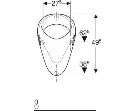 Geberit Felix pisuārs, ieplūde no augšas, izplūde uz aizmuguri vai lejup - gab. Pisuāri