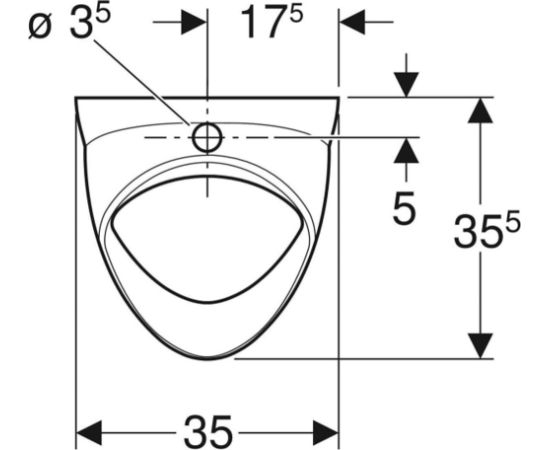 Geberit Felix pisuārs, ieplūde no augšas, izplūde uz aizmuguri vai lejup - gab. Pisuāri
