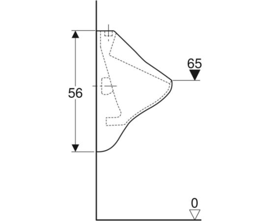 Geberit Felix pisuārs, ieplūde no augšas, izplūde uz aizmuguri vai lejup - gab. Pisuāri