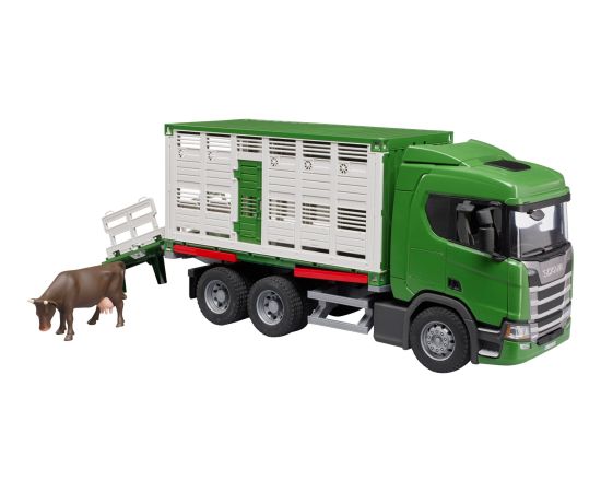 BRUDER Scania Super 560R Tiertransport-LKW (inkl. 1 Rind) Jaunumi, Bērnu preces