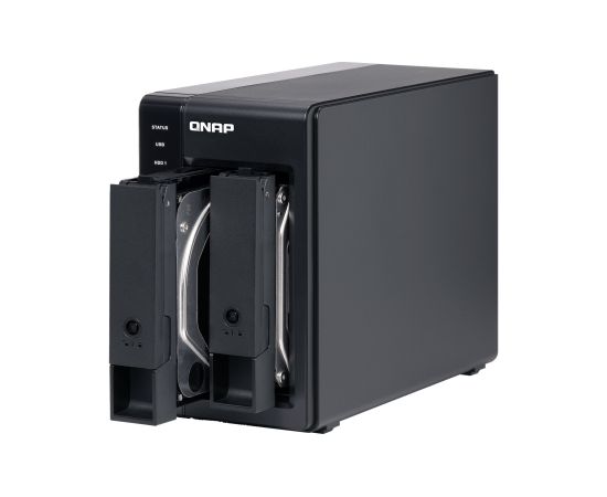 QNAP 2 Bay USB Type-C Direct Attached Storage with Hardware RAID | TR-002 | Micro | 6 GB | Black Korpusi ārējiem HDD, SSD