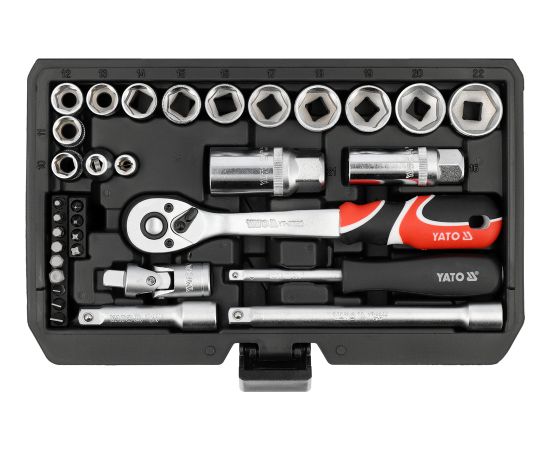 Instrumentu komplekts Yato YT-38700; 1/4''; 3/8''; 34 gab. Mehāniskie instrumenti