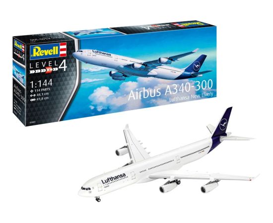 Revell Model plastikowy a340-300 lufthansa new livery 1/144 Figūriņas un varoņi