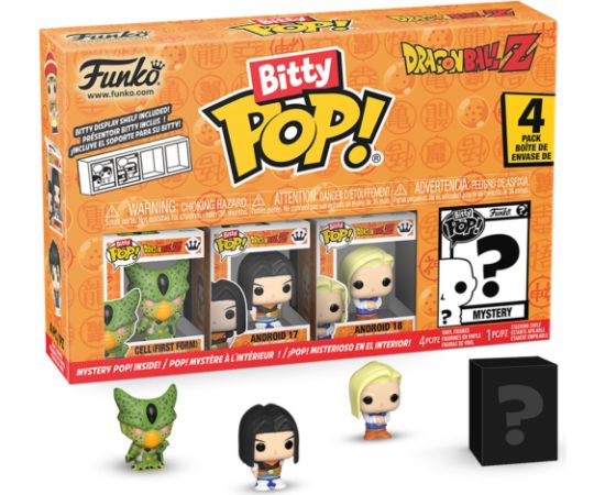 Funko Bitty Pop! 4-Pack: Dragon Ball Z- Cell (First Form), Android 17, Android 18, Mystery Pop! Vinyl Figures Фигурки и герои