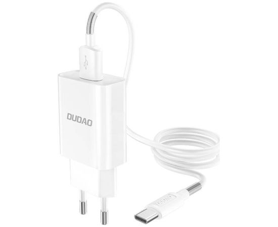 Wall charger Dudao A3EUT 2x USB with USB-C cable 12W  (white) Jaunumi - Datori