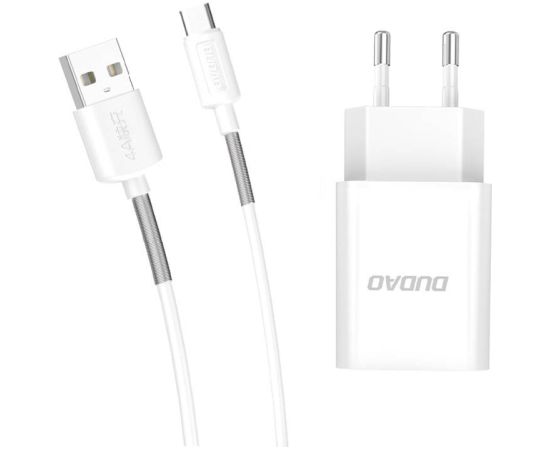 Wall charger Dudao A3EUT 2x USB with USB-C cable 12W  (white) Jaunumi - Datori